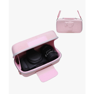 LTGEM Camera Case for Canon EOS Rebel T7 / R50 / R6 Mark II / T6 / R100 / R50 V / R8 / R10 / R5 Mark II/RP / 5D Mark IV / R7 Camera and 18-55mm/18-45mm Lens with Shoulder Strap, Pink