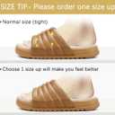 GPOS Womens Slides with Memory Foam Soft Cushioned Cozy House Slippers for Woman Comfy Open Toe Ladies Sandals Leather Slip on Bedroom Shoes Plantar Fasciitis Indoor Outdoor (8, Allkhaki)