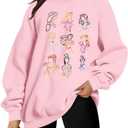 KIDDAD Magical Princess Sweatshirts for Women Cute Embroidered Long Sleeve Sweater Magic Family Vacation Pullover Top (Pink, XXL)