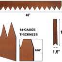 Worth Garden 3-Pack Pre-Rusted Cor-Ten Steel Landscape Edging - 40" L x 5.5" H Each (10ft Total) - No-Dig Hammer-in Heavy Duty 14-Gauge Metal Edging Border w/ 4 Clips & Gloves - Edge for Lawn Yard
