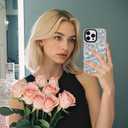 ChiCsFleur for iPhone 16 Case, TPU Phone case with Camera Protection for Women Girls Teens - Blue Silver Leaf Gift Design Chinoiserie Decor Colored Natural Artsy Sorority Aesthetic Unique (IndigoSophora)