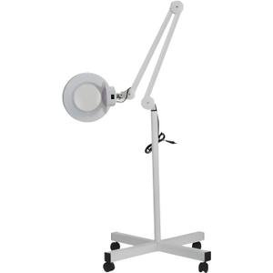 ANCHOR LANE Magnifying Glass with Light and Stand, 10x Lighted Magnifying Glass Floor Stand with Flexible Gooseneck & Spinner Wheels, Large LED Magnifying Lamp for Salon, Skincare & Beauty