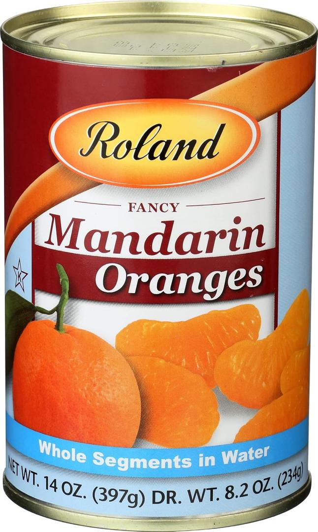 3 x Roland Foods Fancy Whole Mandarin Orange Segments in Water, 14 Ounce Can, Pack of 1