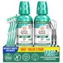 GuruNanda Fresh Breath Mouthwash, ADA-Accepted, Alcohol & Fluoride-Free, Sodium Chlorite, Essential Oils & Vitamins, 12-Hrs Fresh Breath, Wild Mint, 16 oz - 2 Pack