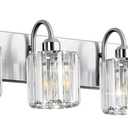 Brushed Nickel 6-Light Bathroom Vanity Light - Over Mirror, Chrome Finish