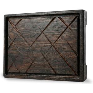 TESLYAR Wooden Steak Board  Steak Cutting Board & BBQ Serving Platter  Solid Wood Charcuterie Board & Meat Serving Plate (Medium) (11.8"L x 7.9"W)