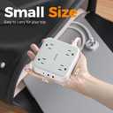 TESSAN Surge Protector Flat Extension Cord 5Ft, Ring Plug Power Strip with 4 Outlets 3 USB Ports (1 USB C), 900 Joules Protection, Multiple Wall Outlet Extender Suitable for Home Office Dorm, Grey