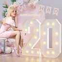 3FT Marquee Light Up Numbers 20th Birthday Decorations for Women Men, Large Marquee Numbers 20 Twenty Years Olds Party Decor, Big Mosaic Numbers Anniversary Decorations