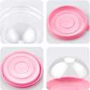 PRALB 100 Set 2.75x2.75x2 inch Mini Cupcake Boxes Clear Plastic Muffin Pod Dome Muffin Single Container Box Wedding Birthday Gifts Supplies for Cheese Pastry Dessert Mooncake (round, pink)