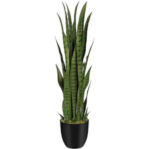 3ft Artificial Snake Plant – 36in Faux Sansevieria Plants, Fake Floor Plant for Indoor Outdoor, Front Porch Patio Home Office Decor, Mother-in-Law’s Tongue, Green 1Pcs