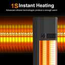 42 INCH Outdoor Patio Heater, 9 Heat Levels & 9 Hour Timer, 1500W, 1S Instant Heat, Infrared Heater with Child Safety Lock, IP65 Waterproof, Tip-Over for Outdoor Indoor Use, Black