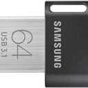SAMSUNG MUF-64AB/AM FIT Plus 64GB - USB 3.1 Flash Drive, Black/Sliver