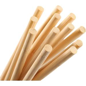HOPELF 50PCS Bamboo Sticks - 1/2 x 12 Inch, Wooden Dowel Rod Assortment for Crafts, DIYers