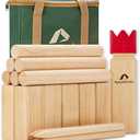 ApudArmis Kubb Yard Game Set, Viking Chess Outdoor Clash Toss Yard Game with Carrying Case - Rubber Wooden Backyard Lawn Games Set for Teenagers Adults Family (Burlywood)