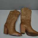 ISNOM Cowboy Boots Cowgir Boots for Women, Pointed Toe Chunky Heel Western Boots 6