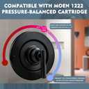 Replacement for Moen T2901BL Gibson Posi-Temp Valve Trim Kit, T2901bl valve trim kit, Black Shower Lever Handle, Durable Solid Metal, Matte Black (Note: not included 2510 valve)