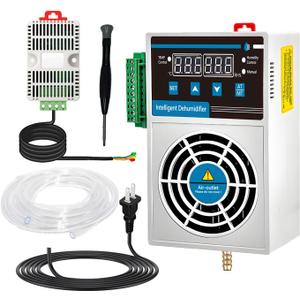 Grow Tent Dehumidifier, Smart Temp and Humidity Controller with External Heating or Cooling Interface, Auto Dehumidification Kit for Safes/Cabinets/Electric Box/Closets, AC/DC 85-265V, Auto Shut Off