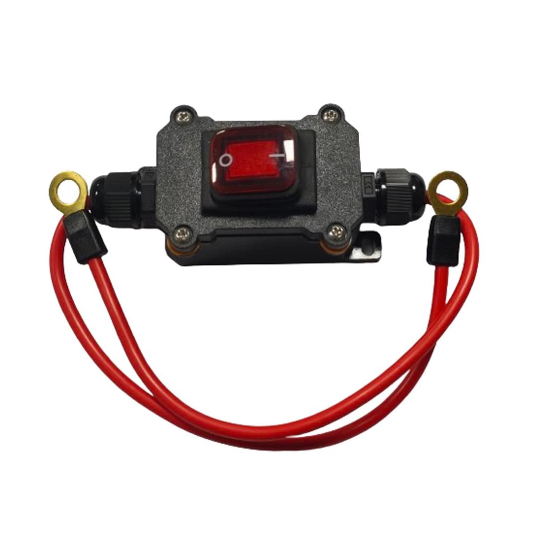 10AWG Dual Side Wiring Inline Wire Switch DPST DC12-24V 35A Quick Connect/Disconnect with on/Off Switch and Copper Ring Power Cord 30 cm IP67 for Motorcyle, Car,Power on/Off.(DC)