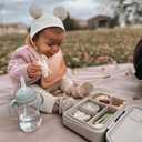 nouka Tritan Plastic Transitional Sippy Cup with Weighted Straw | Leak Proof and Easy Grip | Removable Handles | Soft Sand