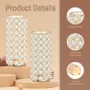 8 Pcs Gold Crystal Flower Vase and Pillar Candle Holder Set, 7.87" Metal Cylinder Stand for Wedding Table Centerpieces, Flower Arrangements, Christmas Party, Event Decor, and Gifts