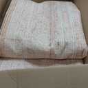 Washable Rugs 9x12 Area Rugs for Living Room,Rugs for Bedroom,Large Carpets,Ultra Soft Faux Wool Retro Dining Room Rug,Non Slip&Non-Shedding Low Pile Vintage Print Rug for Home Office-Pink White