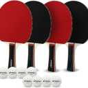 Ping Pong Paddles with Balls - Better Control & Sticky Inverted Rubber - Table Tennis Paddles Set for Indoor & Outdoor Games