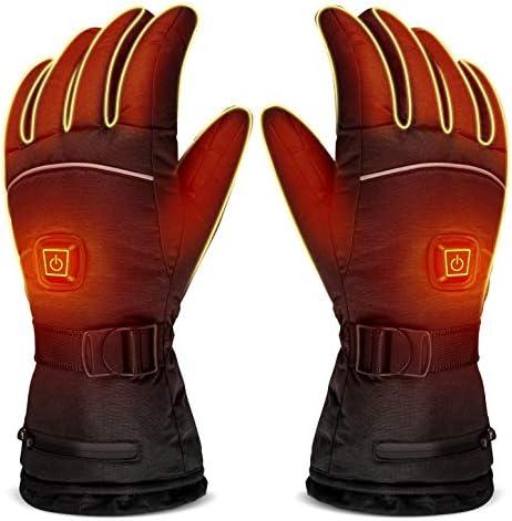 Heated Gloves 8H Working Hours Rechargeable Lithium Battery 3 Temperature Settings Electric Heat Resistant Gloves for Men Women for Sports Outdoor Climbing Hiking Skiing Winter Handwarmer, M 3.7V