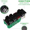 Zetz Brands Toy Garbage Truck with 4D Lights & Sounds for Boys, Toddlers, Kids 3+ - Trash Trucks Vehicle, Push Toy Car, Bump & Go w/Recycle and Sanitation Sticker Ideal Birthday