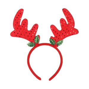 Totelux Christmas Reindeer Antler Headband Cute Elk Hair Band Red Deer Horn Hair Hoop for Women Girls Christmas Hair Accessories Holiday Party Headwear