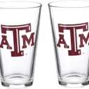 The Memory Company Officially Licensed NCAA 16 oz Pint Glasses Set of 2-16 oz Pint Glass, Licensed Team Drinkware, Stylish Gameday Glassware, Team Logo