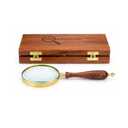 10X Wooden Magnifying Glass, Antique Reading & Inspection Magnifier for Coin & Stamp, Handheld Magnifier with Wooden Handle, Magnifying Glasses for Close Work (Seap Design)