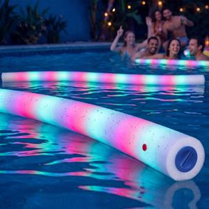 Jenaai 3 Pack LED Pool Noodle Floating Foam Stick 52 Inch Glow Pool Noodle