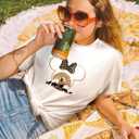 Flafens T Shirts for Women Graphic Tees Cute Shirts Cotton Fit Short Tshirts (Large, Leopard)