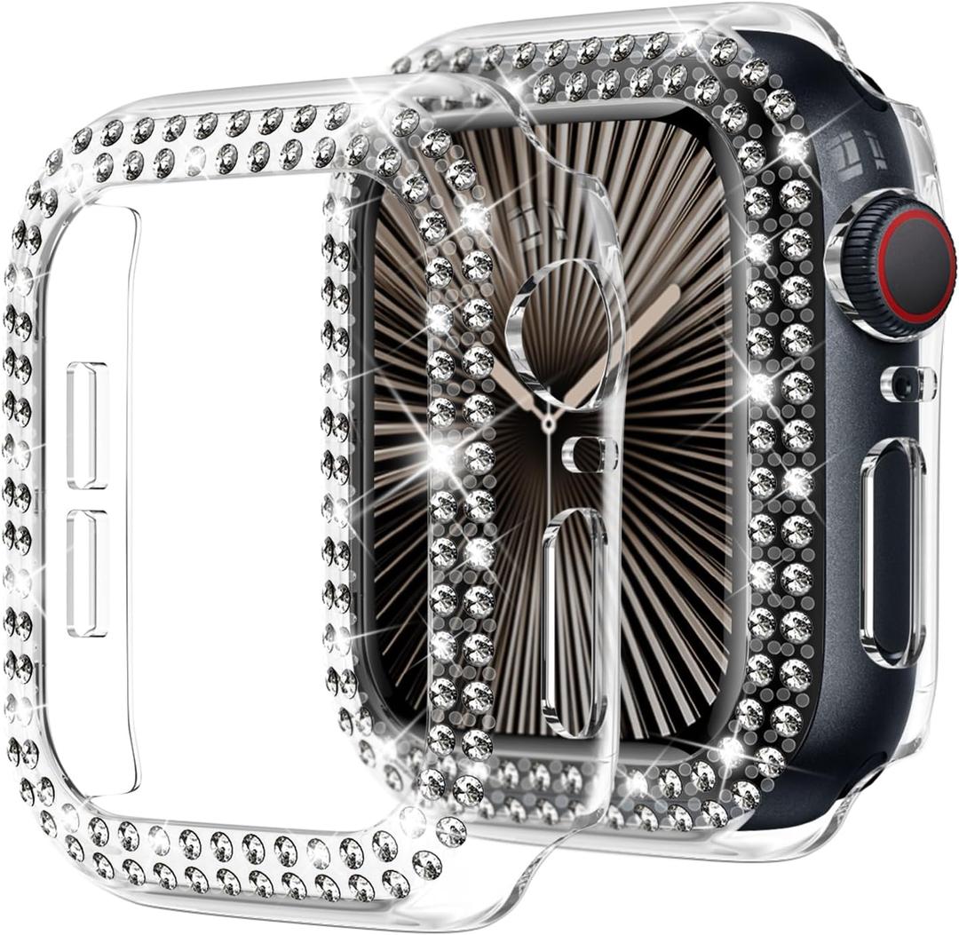 DABAOZA Compatible for Women Apple Watch Bumper 42mm Series 10, Bling Case Cover for iWatch Series 10 9 8 7 6 / SE 5 4 3 2 1 Ultra [No Screen Protector] (42mm-S10, Clear)
