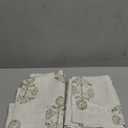 jinchan Linen Kitchen Curtains 36 Inch Floral Tier Curtains Farmhouse Cottage Core Flax Cafe Rod Pocket Country Small Window Drapes for Laundry Room Bathroom RV 2 Panels Sage Green on Beige