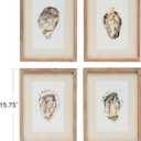 Creative Co-Op Wood Framed Wall Dcor with Oyster Print, Multicolor, Set of 4