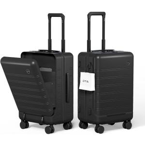 Top Opening PC Hard Shell Suitcase, 20-inch International Carry On Luggage with TSA Lock, 360 Silent Spinner Wheels, Lightweight - Ideal for Business Travel Suitcase (Black, Carry-On 20-Inch)