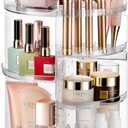 Masirs, Rotating Makeup Organizer - Adjustable Shelf Height and Fully Rotatable, The Perfect Round Spinning Cosmetic Organizer for Bedroom Dresser or Vanity Countertop Storage. (Clear)