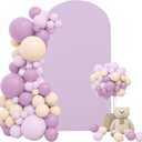 7.2FT Spandex Fitted Wedding Arch Cover Round Top Stand Covers DoubleSide Chiara Cover Backdrop Cover for Wedding Birthday Party Ceremony Baby Shower Decoration(Lavender)