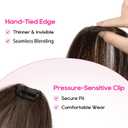 REECHO Clip in Hair Volumizer, Short Thick Clip in Hairpieces Adding Extra Hair Volume Extensions for Women with Thin Fine (Dark Brown with Highlights, 8 Inch(Pack of 2))