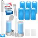 2 Pack Disposable Toilet Brush with 54 Refills, Toilet Bowl Cleaner, Toilet Brush and Holde Set, Wall Mounted Toilet Bowl Scrubber for Bathroom Maintenance