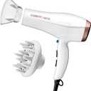 Conair Double Ceramic Hair Dryer with Diffuser | Blow Dryer with Ionic Conditioning | Includes Diffuser and Concentrator | White