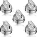 5 Pack Stainless Steel WB03x24818 Gas Stove Knob Replacement for ge,PS11729081 AP5989029 Stainless Steel Stove Replacement Knobs,Compatible with ge Stove Knob（Not Universal）