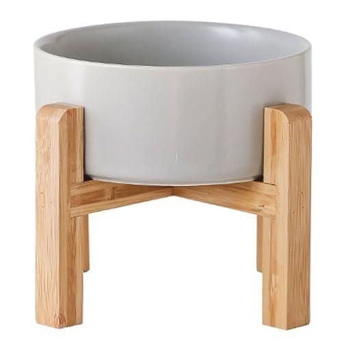 Petygooing 28 OZ Grey Elevated/Raised Ceramic Dog Bowl for Small and Medium Breeds, Dog Food Water Dish with Stand,Pet Feeding Bowl with Anti Slip Rubber for Cats Small and Medium Dogs (3.6 Cups)