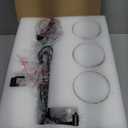 3 Lights Floor Lamp, Industrial Tree Lamp for Living Room Bedroom, Black Modern Dimmable Farmhouse Standing Lamp, Tall Pole with Clear Glass Shade