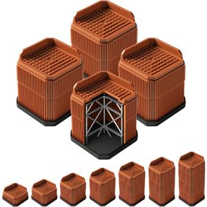 Heavy Duty Sofa Risers 2.8 Inch, Industrial-Grade Desk Raise Blocks for Couch, Table, Bed, Refrigerator, Washing Machine  Anti-Slip, Shock Absorbing, Quiet, Supports up to 4000 lbs(Brown)