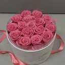 7 Forever Flowers in a Luxury Suede Box, Preserved Roses Birthday Gifts for Women, Romantic Anniversary Wedding Gifts for Women Her Girlfriend Wife, Pink