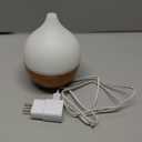 SALKING Essential Oil Diffuser, 100ml Small Aromatherapy Diffuser with Auto Shut-Off Function, Ultrasonic Diffusers for Essential Oils, Cool Mist Humidifier with Warm White Lights, for Office Home (White + Wooden Grain)