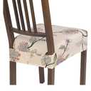 SearchI Stretch Dining Chair Seat Covers Set of 4, Soft Removable Washable Seat Covers for Dining Chairs, Dining Room Seat Cover Protector (Rear-Covered, Brown Flowers)
