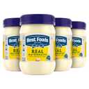 Best Foods Real Mayonnaise Creamy Condiment for Simple Meals Mayonnaise Sandwich Spread 15 oz, Pack of 4 (EXP 05/27/26)